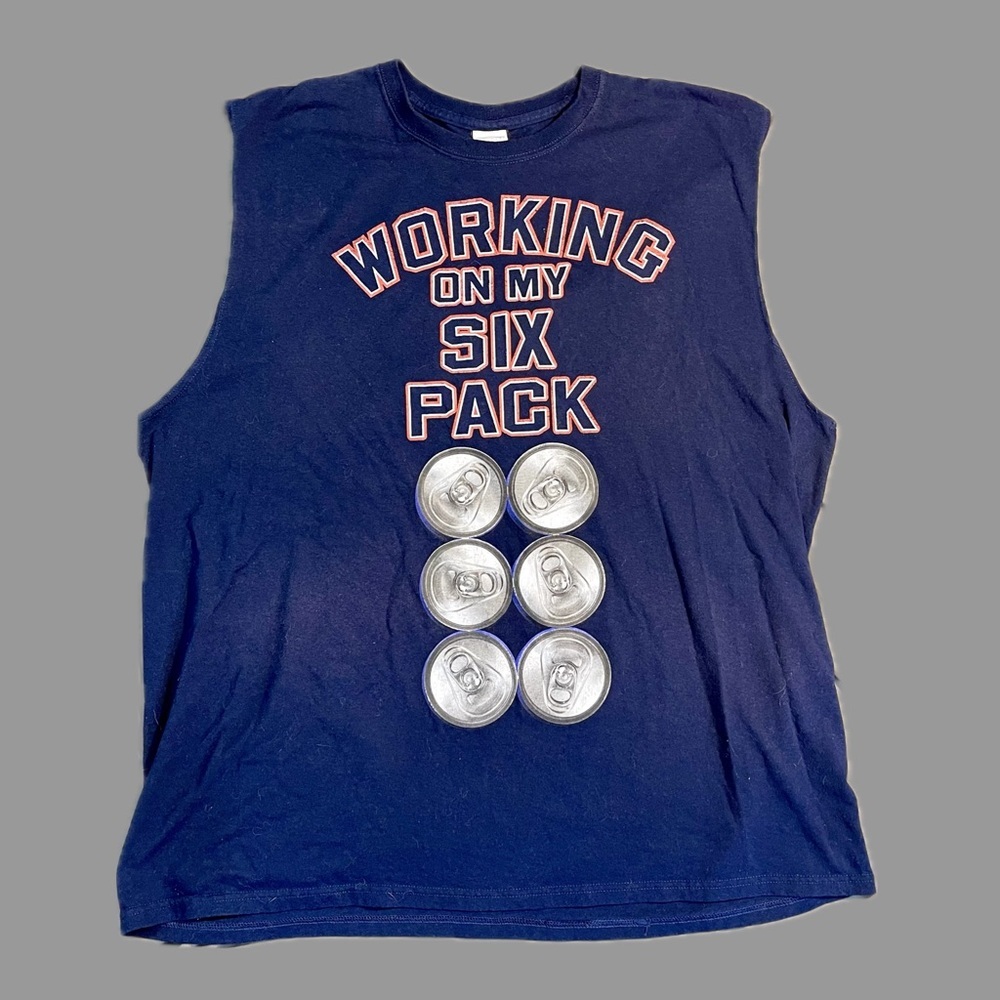 90's Jerzees Dri-Power Active Six Pack Sleeveless Muscle Gym Tank Tee Size 2XL